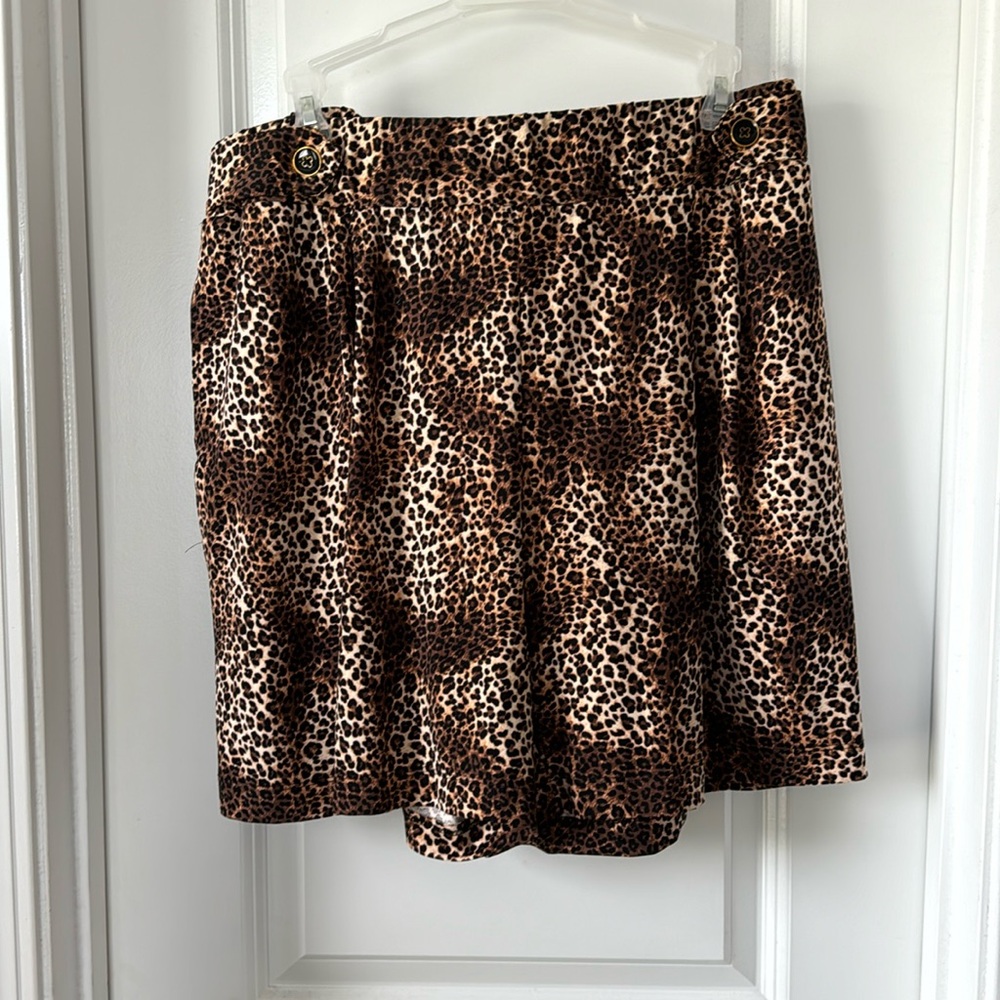 High Waisted Leopard Print Stretchy Shorts (XL)
